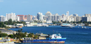 Scenic view of San Juan, Puerto Rico with colorful historic buildings and waterfront